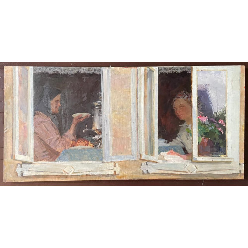 Картина Чаепитие двух поколений, художник Чебаков Никита Никанорович