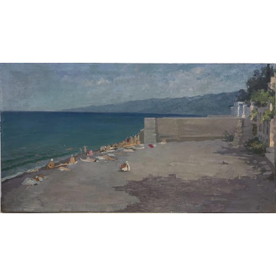On the beach by the sea