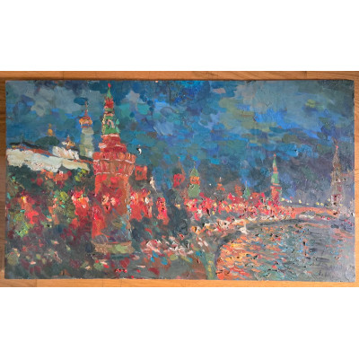 Москва ночная на Кремль