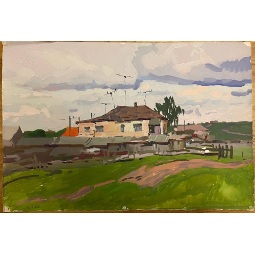 Картина "Сельский домик"