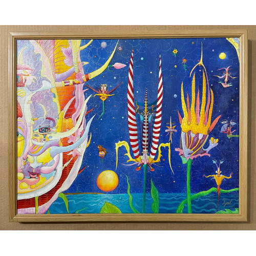 Картина Андалузский кот бредущий берегом моря, художник Гусев Борис