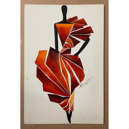 Картина Эскиз вечернего платья , художник Зайцев Вячеслав Михайлович