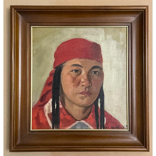 Картина Портрет монголоязычной девушки 1962 г, художник Соломин Николай Константинович