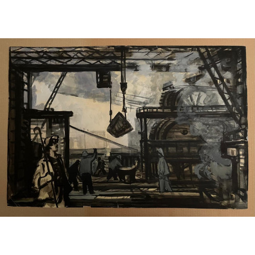 Картина Работа кипит на заводе, художник Миронова Марина Алексеевна