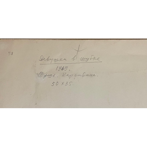 Картина Девушка в шубке 1969 год, художник Витинг Николай Иосифович