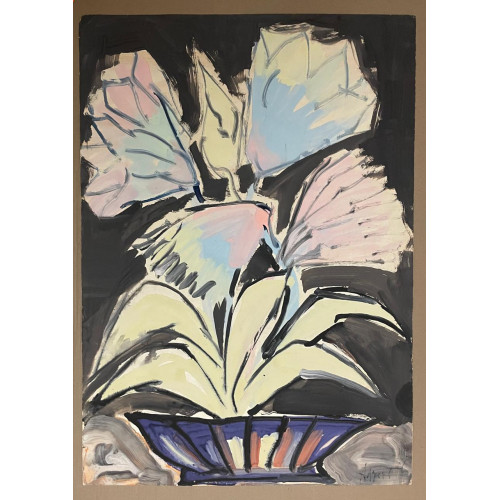 Картина Цветы авангард 1970, художник Алферов Сергей Александрович