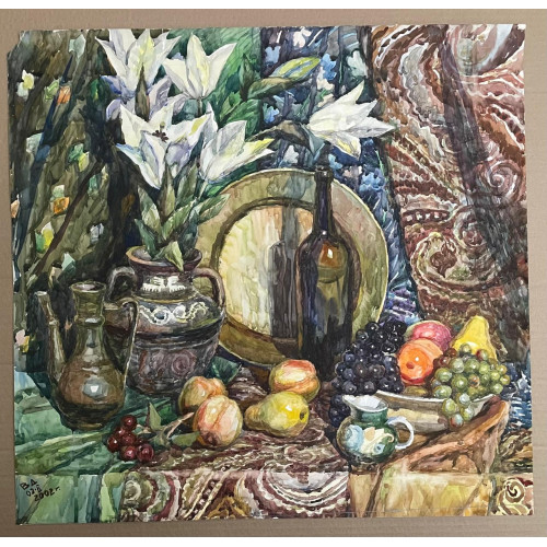 Картина Натюрморт с виноградом, художник Дыминский Виктор Бронеславович