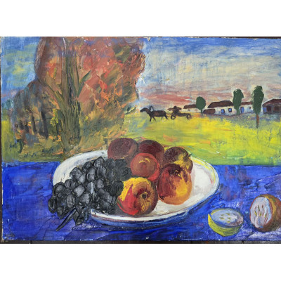 Натюрморт с чёрном виноградом 1980 г