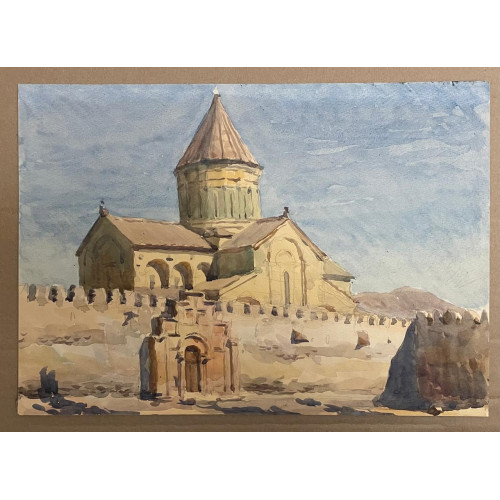 Картина Армянский храм в солнечную погоду, художник Романовский В. М.