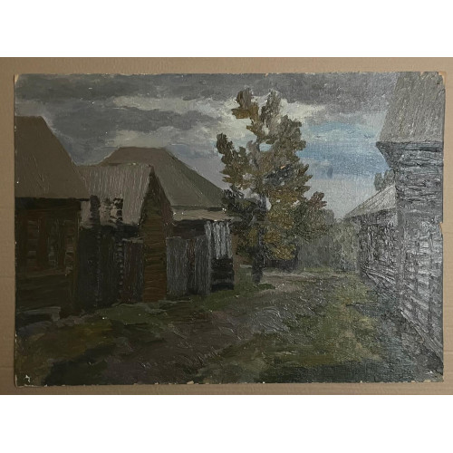 Картина А в конце дороги дерево, художник Запечнов Геннадий Семенович