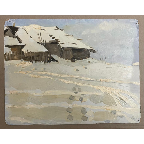 Картина Следы от повозки на снегу, художник Чорбадзе -Толмасова Лариса Георгиевна 