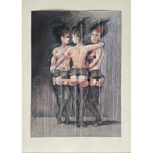 Картина 3 грации варьете, художник Григорьев Александр Ефимович