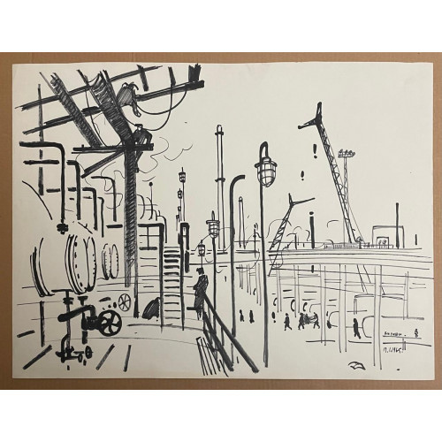 Картина Индустриальный пейзаж 1965 г, художник Ветрогонский Владимир Александрович 