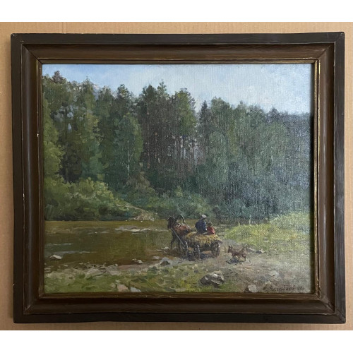 Картина Вброд. Лесная речка, художник Чагадаев Александр Сергеевич 