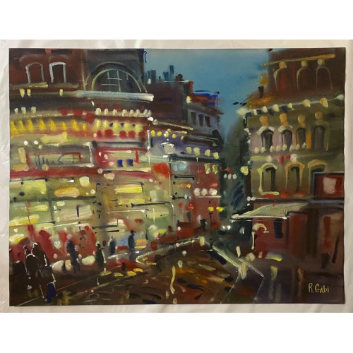 Картина Вечерний центр города, художник Габитова Роксана