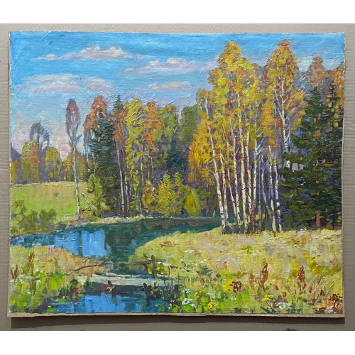 Картина Золотистая осень 1975 год, художник Кувин Анатолий Иванович 