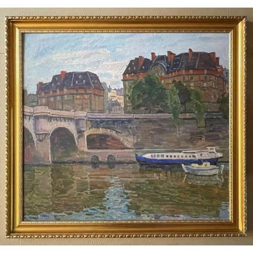 Картина Новый мост. Лодки, художник Папикян Альберт Степанович