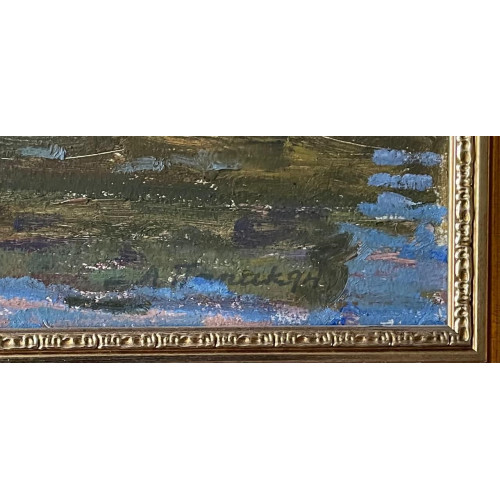 Картина Новый мост. Лодки, художник Папикян Альберт Степанович