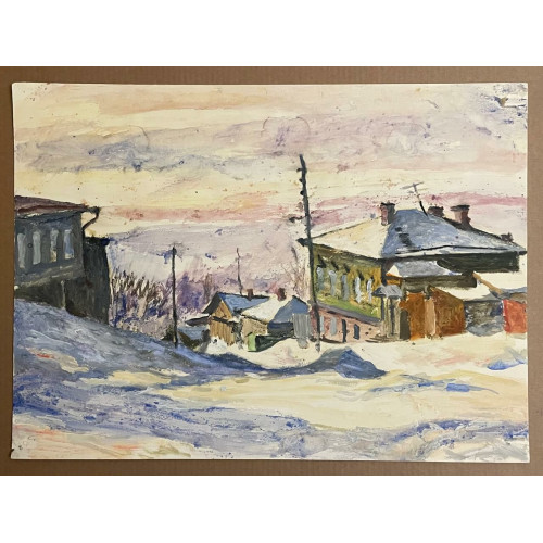 Картина Морозный день, художник Романовский В. М.