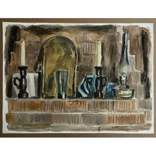 Картина На камине, художник Жарёнова Элеонора Александровна