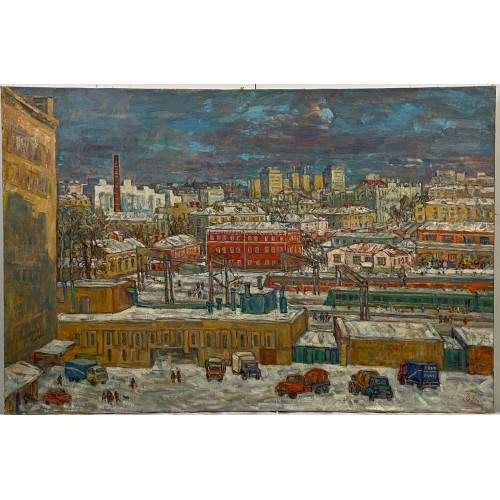 Картина "Вид с мастерской -Москва"