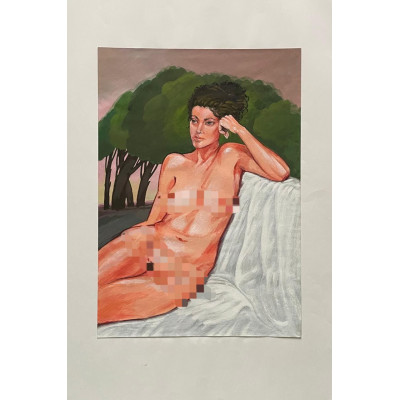 Обнаженная позирует