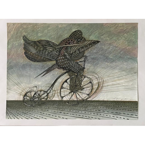 Картина Оп-арт на велосипеде, художник Григорьев Александр Ефимович
