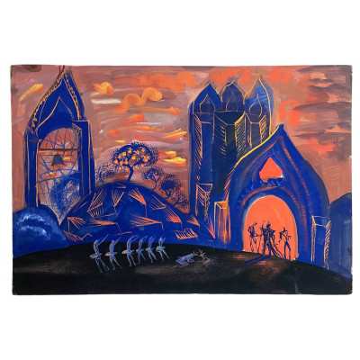 "Жар-Птица" 3 эскиза к декорации 