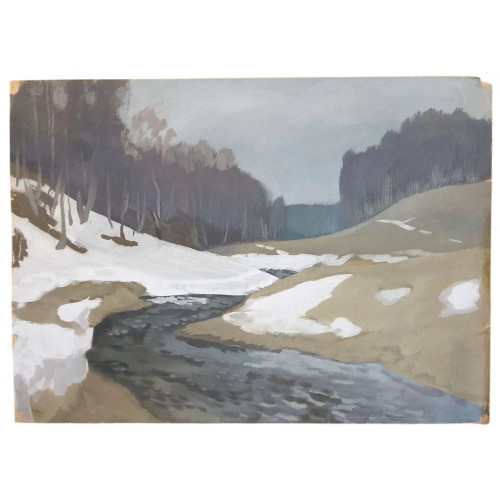 Картина Журчат ручьи, художник Качанов Юрий Степанович