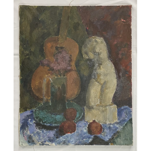 Картина Натюрморт с гитарой и бюстом, художник Мичри Александр Ильич