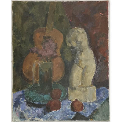 Натюрморт с гитарой и бюстом