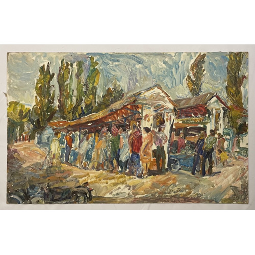 Картина Южный базар 1971 год, художник Сорокина Наталья Тихоновна 