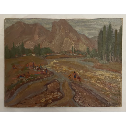 Картина Киргизский пейзаж, художник Кузнецов Юрий Михайлович 