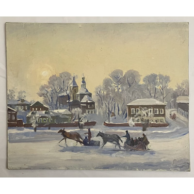 На санях по городу