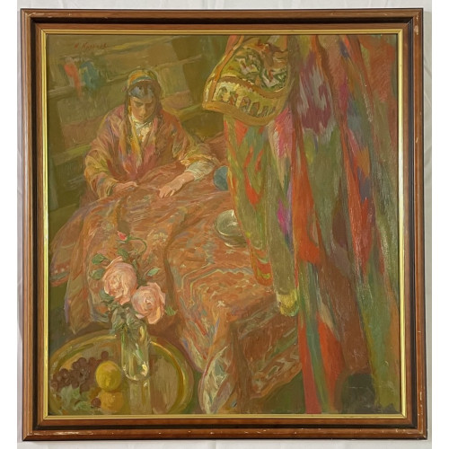 Картина Узбечка за вышивкой, художник Крылов Андрей Порфирьевич