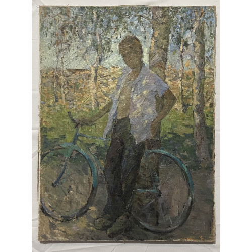 Картина Велосипедист в рубахе, художник Горелова Татьяна Васильевна