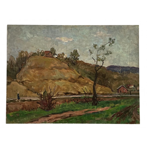 Картина Пейзаж с домиком на горе, художник Стеньшинская Нина Сергеевна