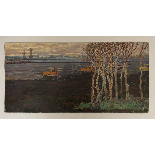 Картина Пашут в поле, художник Корбан Виталий Васильевич 