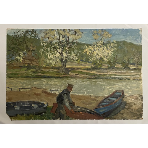 Картина Лодочник, художник Севостьянов Геннадий Кириллович
