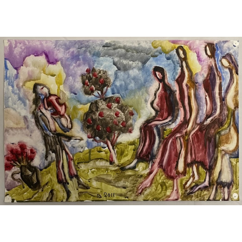 Картина Скрипач и дамы, художник Эдельман Галина Самсоновна