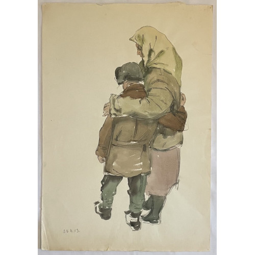 Картина Бабушка и внук, художник Титов Анатолий Михайлович