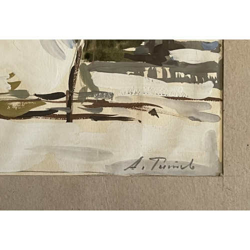 Картина По снежному покрову на повозке, художник Титов Анатолий Михайлович