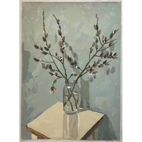 Картина Верба в банке, художник Титов Анатолий Михайлович