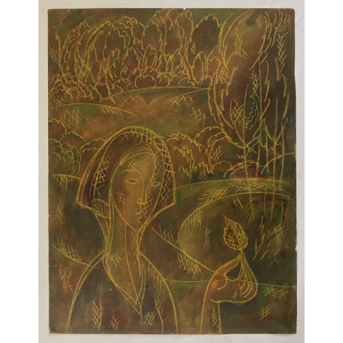 Картина Осенняя прогулка 1964 год, художник Иванов Юрий Петрович