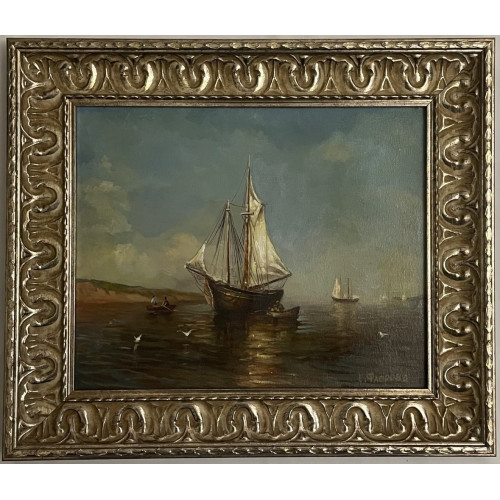 Картина На реке. Двое на лодке, художник Флёрова Елена Николаевна 