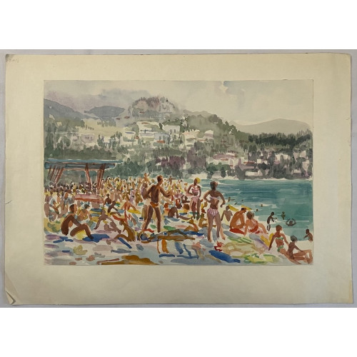 Картина Пляж в Гурзуфе, художник Лапшин Николай Иустинович