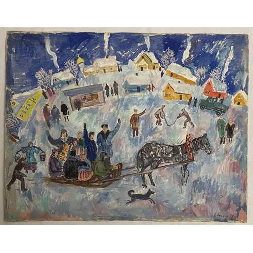 Картина Народное гулянье. Новый Оскол, художник Афонин Владимир Васильевич 