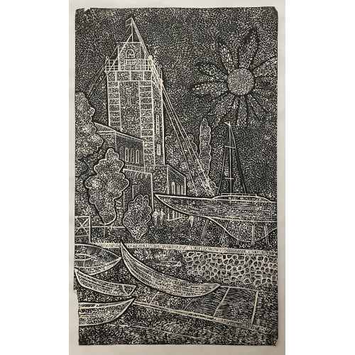 Картина Яхт-клуб в Таганроге, художник Афонин Владимир Васильевич 