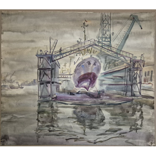 Картина Будни порта, художник Пискарева Анна Николаевна