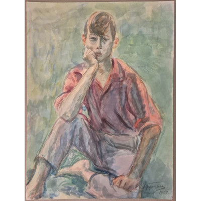 Портрет мальчика на траве